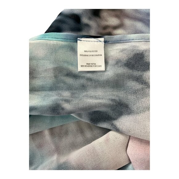 Boho Tie-Dye Fringe Scarf with Lace Trim – Multicolor Polyester - Picture 2 of 4